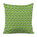 Green Doodle Bull Terrier Pattern Print Pillow Cover