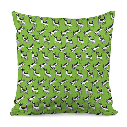 Green Doodle Bull Terrier Pattern Print Pillow Cover