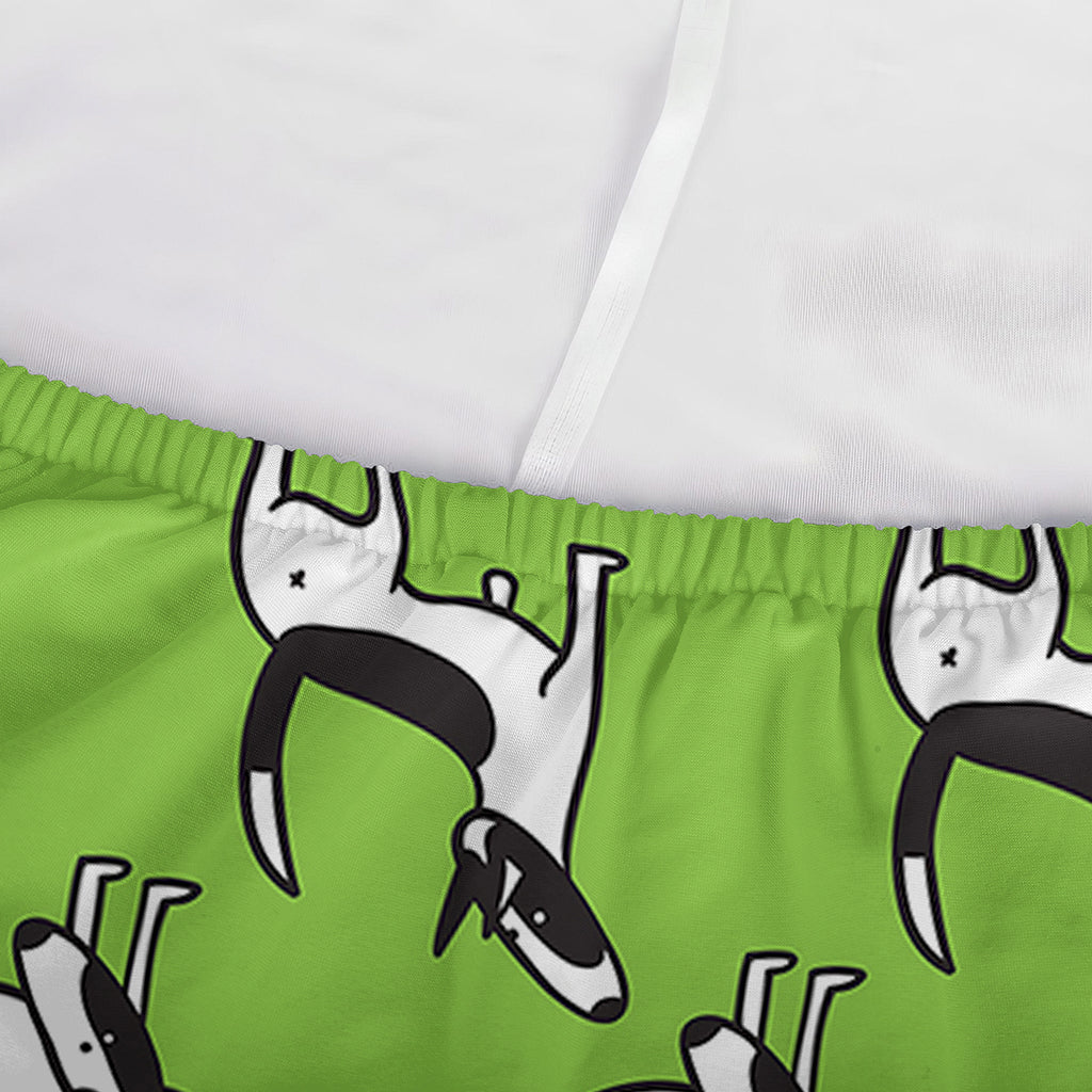 Green Doodle Bull Terrier Pattern Print Sofa Cover