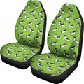 Green Doodle Bull Terrier Pattern Print Universal Fit Car Seat Covers
