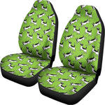 Green Doodle Bull Terrier Pattern Print Universal Fit Car Seat Covers