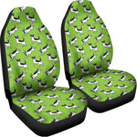 Green Doodle Bull Terrier Pattern Print Universal Fit Car Seat Covers