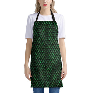 Green Dragon Scales Pattern Print Apron