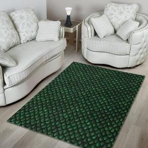 Green Dragon Scales Pattern Print Area Rug GearFrost