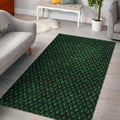 Green Dragon Scales Pattern Print Floor Mat