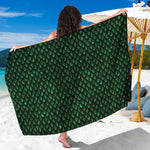 Green Dragon Scales Pattern Print Beach Sarong Wrap