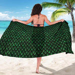 Green Dragon Scales Pattern Print Beach Sarong Wrap