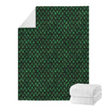 Green Dragon Scales Pattern Print Blanket