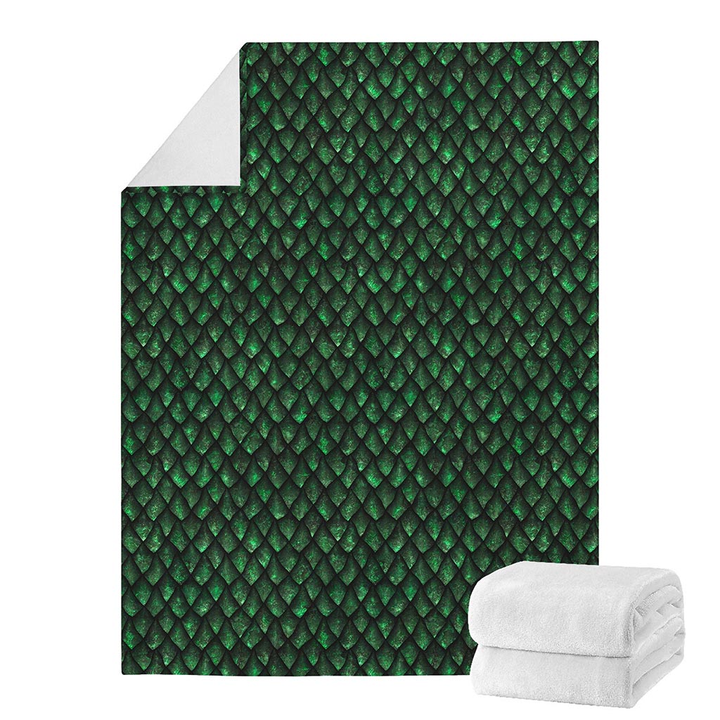 Green Dragon Scales Pattern Print Blanket