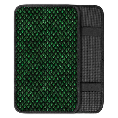 Green Dragon Scales Pattern Print Car Center Console Cover