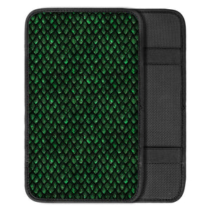 Green Dragon Scales Pattern Print Car Center Console Cover