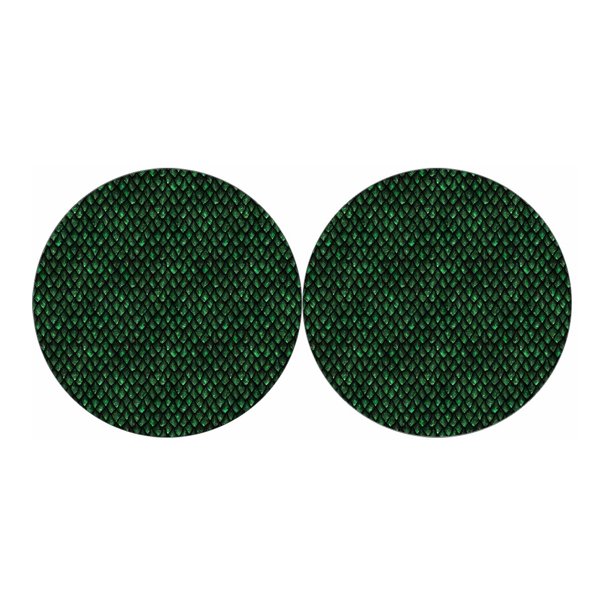 Green Dragon Scales Pattern Print Car Coasters