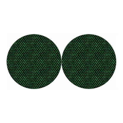 Green Dragon Scales Pattern Print Car Coasters