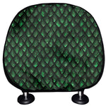 Green Dragon Scales Pattern Print Car Headrest Covers