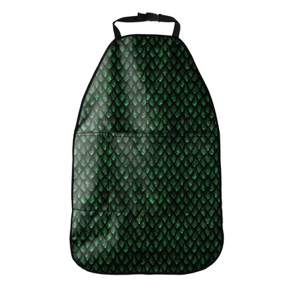 Green Dragon Scales Pattern Print Car Seat Organizers