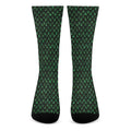 Green Dragon Scales Pattern Print Crew Socks