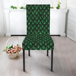 Green Dragon Scales Pattern Print Dining Chair Slipcover