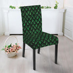 Green Dragon Scales Pattern Print Dining Chair Slipcover