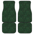 Green Dragon Scales Pattern Print Front and Back Car Floor Mats