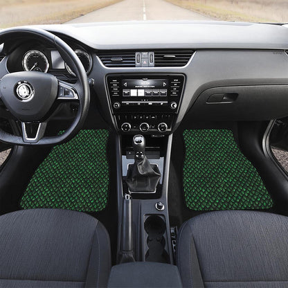 Green Dragon Scales Pattern Print Front and Back Car Floor Mats