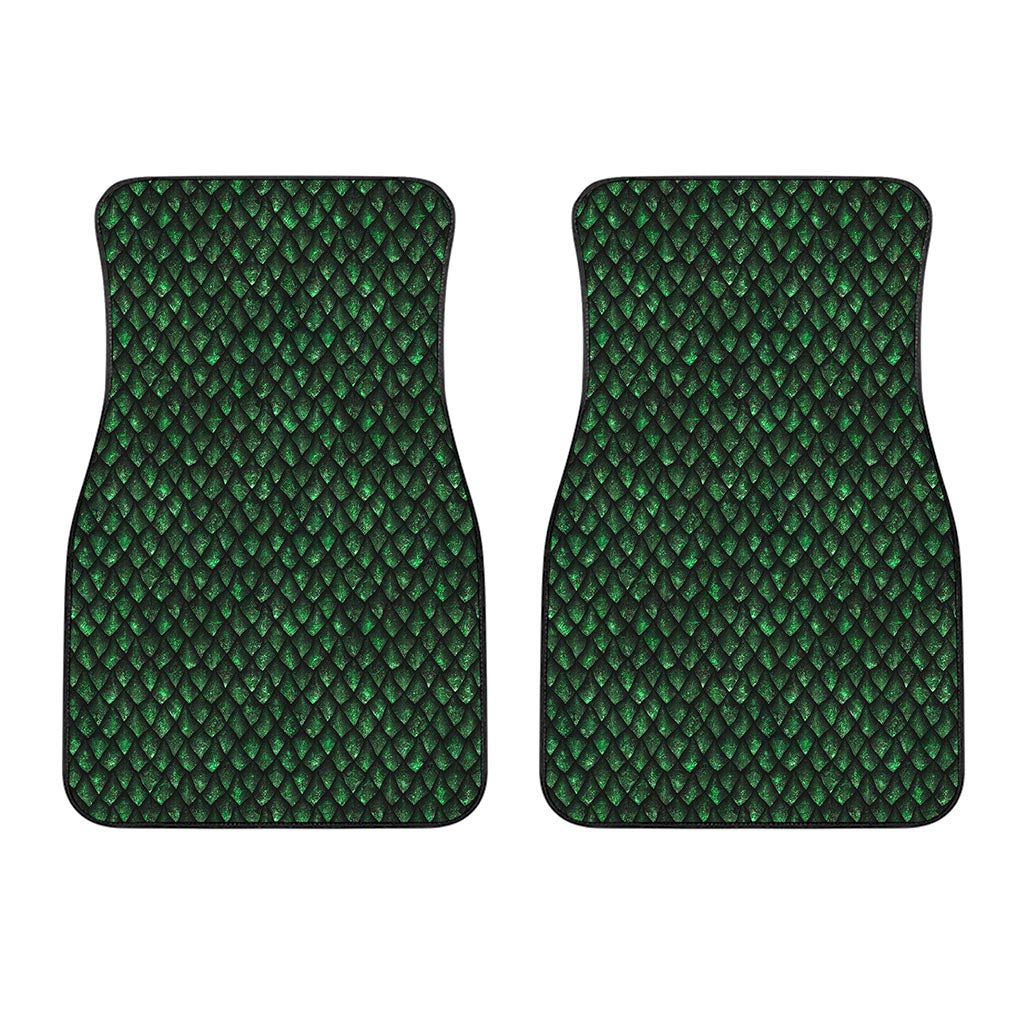 Green Dragon Scales Pattern Print Front Car Floor Mats