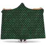 Green Dragon Scales Pattern Print Hooded Blanket
