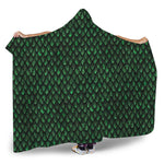 Green Dragon Scales Pattern Print Hooded Blanket