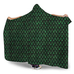 Green Dragon Scales Pattern Print Hooded Blanket