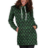 Green Dragon Scales Pattern Print Hoodie Dress GearFrost