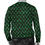 Green Dragon Scales Pattern Print Men's Crewneck Sweatshirt GearFrost