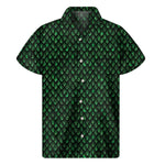 Green Dragon Scales Pattern Print Men's Short Sleeve Shirt