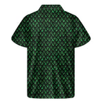 Green Dragon Scales Pattern Print Men's Short Sleeve Shirt