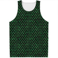 Green Dragon Scales Pattern Print Men's Tank Top