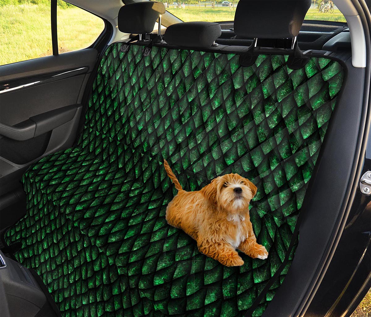 Green Dragon Scales Pattern Print Pet Car Back Seat Cover