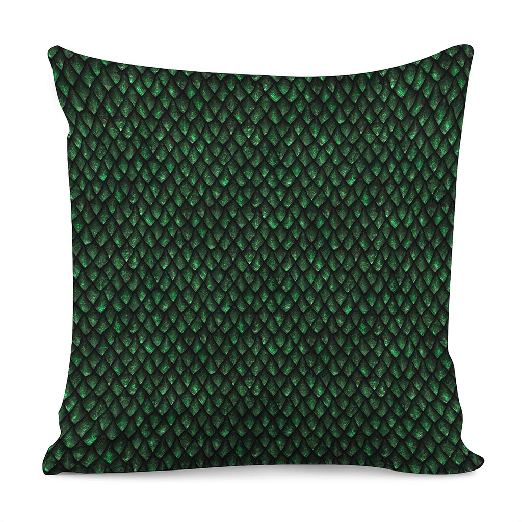 Green Dragon Scales Pattern Print Pillow Cover