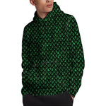 Green Dragon Scales Pattern Print Pullover Hoodie