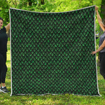 Green Dragon Scales Pattern Print Quilt