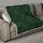 Green Dragon Scales Pattern Print Quilt