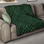 Green Dragon Scales Pattern Print Quilt