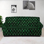 Green Dragon Scales Pattern Print Sofa Cover