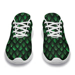 Green Dragon Scales Pattern Print Sport Shoes GearFrost