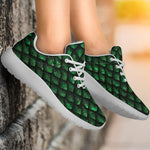 Green Dragon Scales Pattern Print Sport Shoes GearFrost