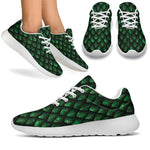 Green Dragon Scales Pattern Print Sport Shoes GearFrost