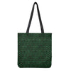 Green Dragon Scales Pattern Print Tote Bag