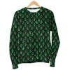 Green Dragon Scales Pattern Print Women's Crewneck Sweatshirt GearFrost