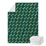 Green Dragonfly Pattern Print Blanket