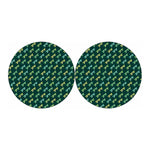 Green Dragonfly Pattern Print Car Coasters
