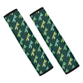 Green Dragonfly Pattern Print Car Seat Belt Covers