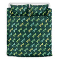 Green Dragonfly Pattern Print Duvet Cover Bedding Set