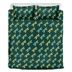 Green Dragonfly Pattern Print Duvet Cover Bedding Set